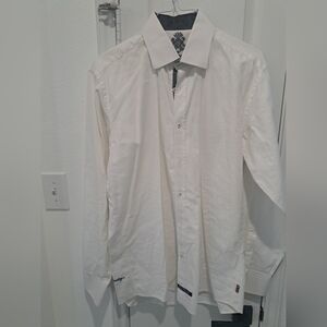 Men's White English Cuff Dress Shirt